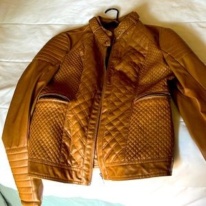 camel fake lather jacket